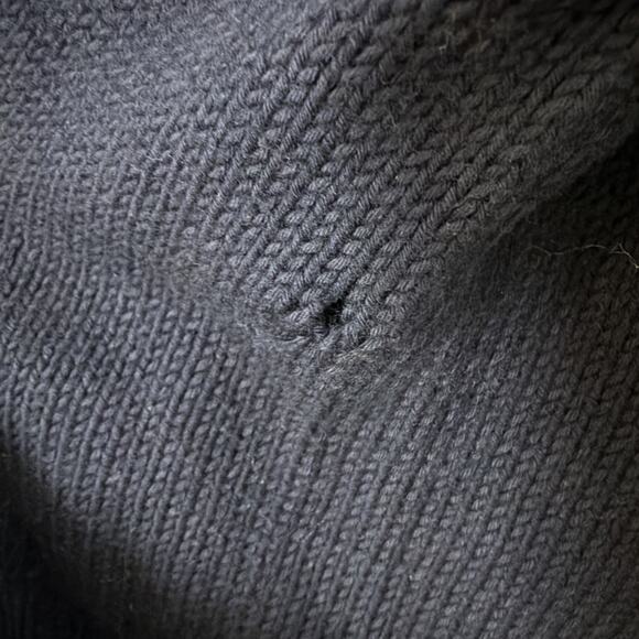 Talbots Plus Petite XL Tipped Heart V-Neck Navy Cardigan Pink Heart Valentines - Picture 10 of 11